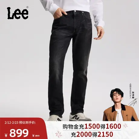 【张凌赫代言】Lee商场同款26春夏新品726直筒牛仔裤黑灰色男潮流商品大图