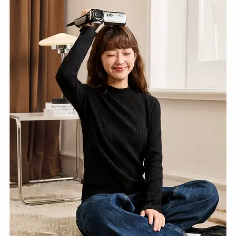 唐狮内搭打底衫女秋冬季新款白色长袖修身超好看高领针织衫TD图片