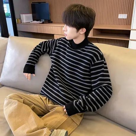 唐狮秋冬季毛衣外套新款男毛线衫针织开衫简约百搭休闲风帅气潮TE图片