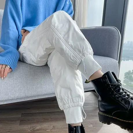 羽绒裤女冬新款加绒加厚保暖外穿休闲时尚显瘦小个子束脚裤腿棉裤图片