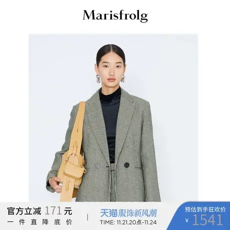 【会员价1344元】玛丝菲尔冬季新款千鸟格西装外套图片