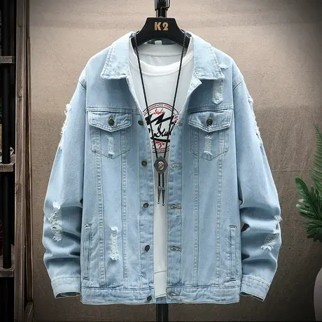 牛仔外套男春秋季韩版潮流夹克男士休闲百搭春季学生潮牌上衣服商品大图