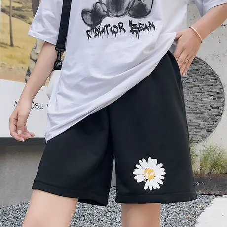 短裤女夏季2024新款韩版宽松阔腿休闲学生中裤ins运动五分裤子潮图片