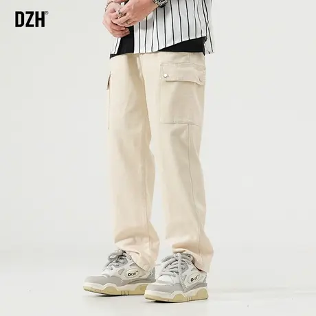 男士卡其色裤子男春夏潮牌宽松工装裤直筒休闲裤百搭2023新款长裤商品大图