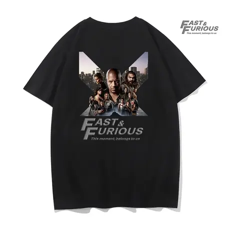 秀洛速度与激情周边短袖t恤男速10电影首映主题半袖宽松休闲上衣商品大图