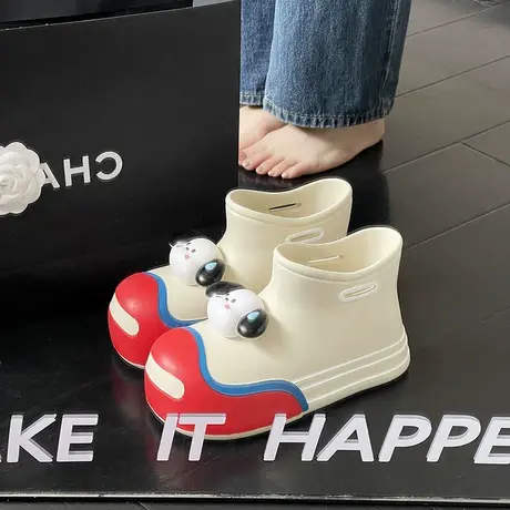 成人雨鞋女款大码2023新款秋季可爱百搭短款雨靴防滑时尚防水靴子图片