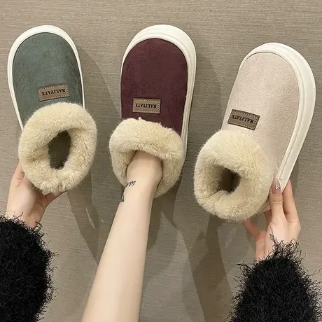 棉拖鞋女冬季室内家居加厚毛绒保暖踩屎感厚底包跟月子棉鞋可外穿商品大图