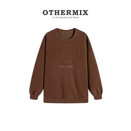 othermix运动卫衣女2024春秋新款慵懒风外穿内搭女士卫衣休闲外套图片