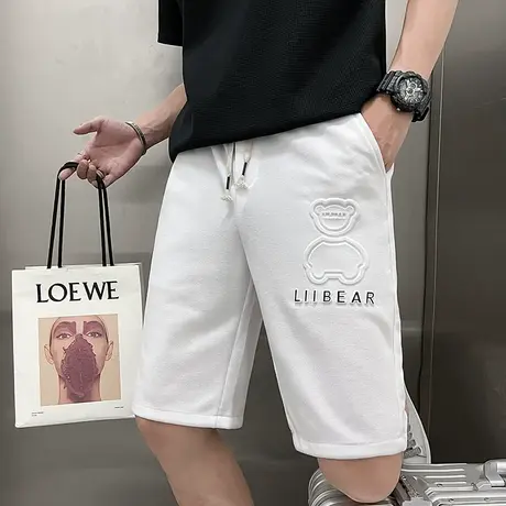 夏季男短裤个性潮流网红休闲小熊五分裤ins潮牌直筒沙滩宽松中裤商品大图