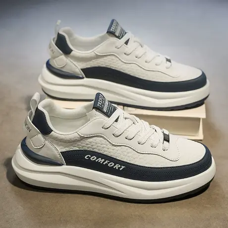 男鞋春秋季2024新款潮流休闲小白板鞋男款莆田跑步防滑运动阿甘鞋图片