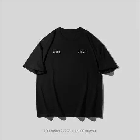 Ohlyah大码无性别短袖t恤男宽松纯棉潮牌ins夏季中性风潮流美式图片