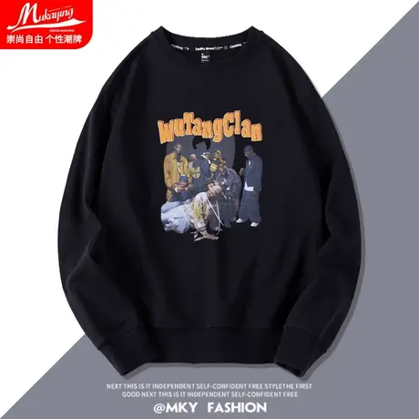 美式街头复古卫衣男潮牌ins圆领长袖宽松vintage时尚学生大码外套图片