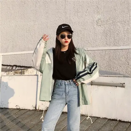 宽松工装短外套女春秋百搭社会小夹克2021年新款运动潮ins棒球服商品大图