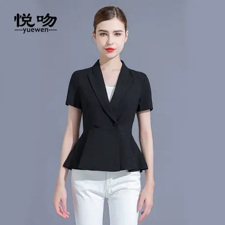 黑色西装外套女小个子收腰显瘦高级设计感小众小西服夏季薄款上衣图片