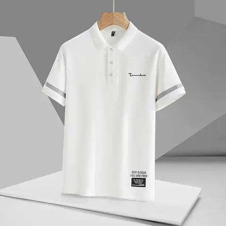 2023年新款衬衫领短袖polo衫男夏季男生潮流半袖男士休闲男款T恤商品大图