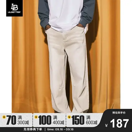 Lilbetter男士牛仔裤2023新款直筒裤cleanfit长裤美式高街裤子潮商品大图