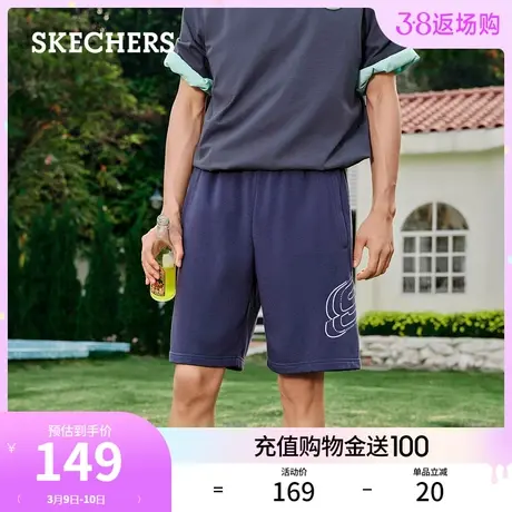 Skechers斯凯奇春季运动短裤男舒适百搭潮流时尚跑步裤休闲裤子商品大图