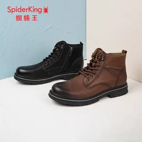 SPIDER KING/蜘蛛王马丁靴真皮2023秋冬新款男靴高帮牛单里保暖潮图片