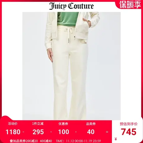 Juicy Couture橘滋休闲裤女秋冬新款美式复古刺绣直筒天鹅绒长裤商品大图