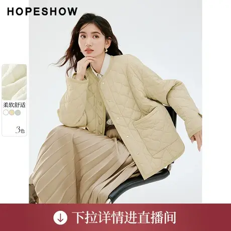 【直播专享】秋季葫芦形织带包边落肩圆领外套90123301001红袖商品大图