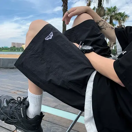 冰丝透气薄款短裤男夏季速干工装伞兵宽松运动健身跑步篮球五分裤商品大图