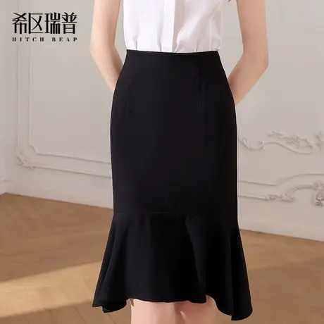 2025春夏新款法式复古高腰显瘦鱼尾半身裙女气质百搭裙子图片
