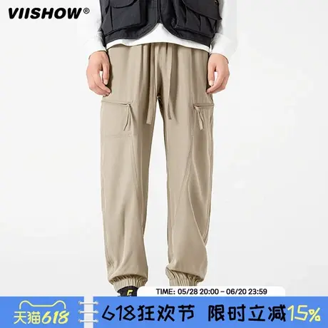VIISHOW美式软壳工装裤子2025春新款休闲宽松时尚潮牌束脚运动裤商品大图