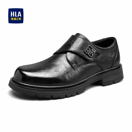 HLA/海澜之家男鞋新款春季潮流厚底套脚工装鞋低帮耐磨休闲皮鞋商品大图