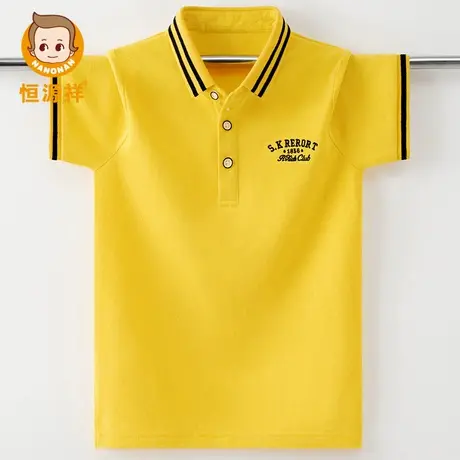恒源祥男童学院风短袖T恤衫翻领POLO衫中大童装儿童上衣打底衫棉商品大图