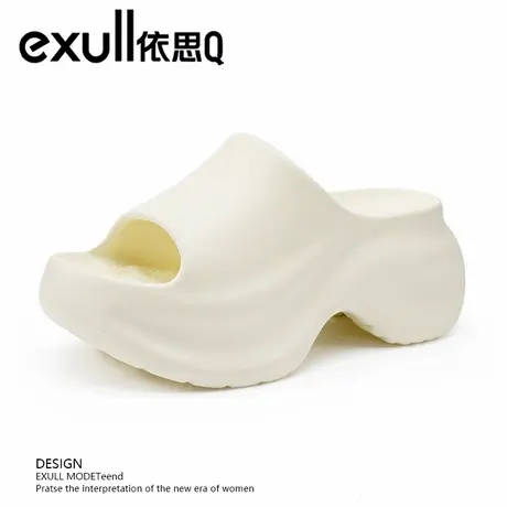 exull/依思Q厚底新款拖鞋女夏季外穿凉拖鞋沙滩拖鞋小个子家居鞋商品大图