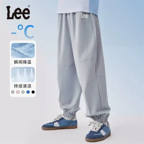 lee童装纯色简约百搭梭织长裤男女童夏季新款宽松休闲缩口长裤子商品大图