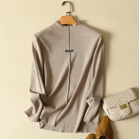 清仓！半高领毛衣打底衫女秋冬装2021年新款内搭长袖上衣百搭修身商品大图