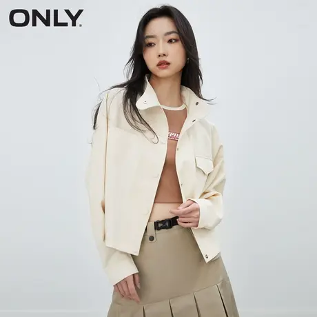 【买4免1】ONLY奥莱夏季新款时尚百搭宽松蝙蝠袖立领短款外套女商品大图