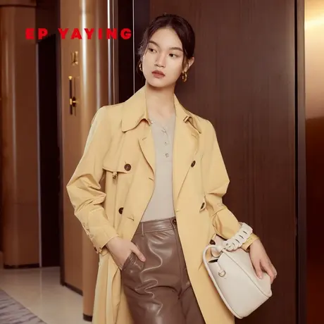 EP YAYING雅莹女装 经典双排扣轻行风衣外套 商场同款7402A图片