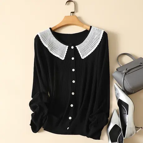 清仓！秋装2023年新款长袖上衣羊毛针织开衫早秋季爆款女毛衣外套商品大图