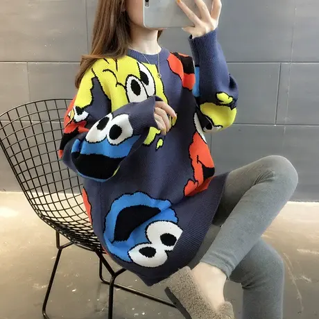 毛衣女装2024新款春秋季春款春装女士宽松毛衣裙外穿打底衫中长款商品大图