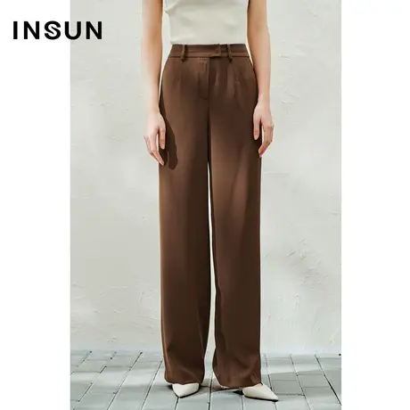 INSUN恩裳专选夏季美拉德利落气场阔腿长裤商品大图