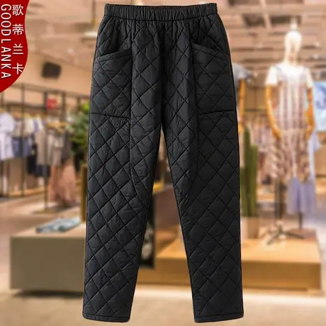 加肥加大码女中老年加厚羽绒裤妈妈冬季加厚保暖老寒腿棉裤200斤图片