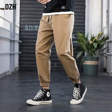 男士卡其色裤子男春夏韩版潮流束脚休闲裤九分裤男裤2023新款爆款商品大图
