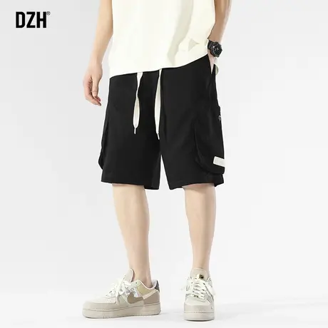 男生黑色工装短裤男款潮牌夏季薄款休闲五分裤宽松裤子2023年新款商品大图