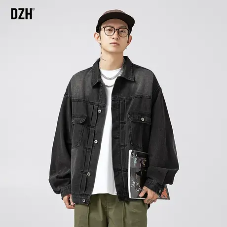 男士秋季牛仔外套男潮流百搭2023年新款日系休闲上衣工装翻领夹克商品大图