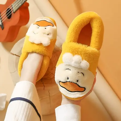 棉拖鞋女包跟可爱鸭子秋冬天毛绒保暖家居家用室内情侣防滑月子鞋商品大图
