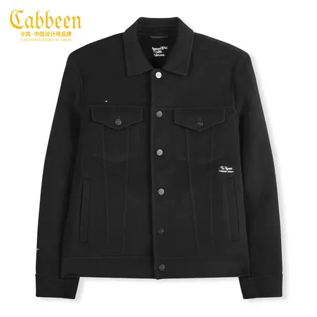 卡宾男装字母刺绣呢夹克外套秋冬款潮流街头A商品大图