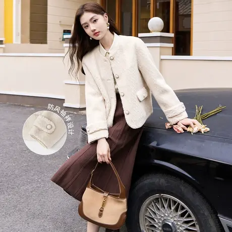 【惊喜直降】香影小香风毛毛短外套女2023冬季新款羊羔毛风高级感商品大图