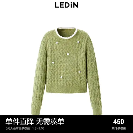 【商场同款】乐町花边圆领套头衫冬季新款针织衫C1EED4539商品大图