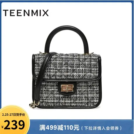 天美意复古时尚包包女手提包单肩斜挎包夏季新款商场同款X2614BX3商品大图