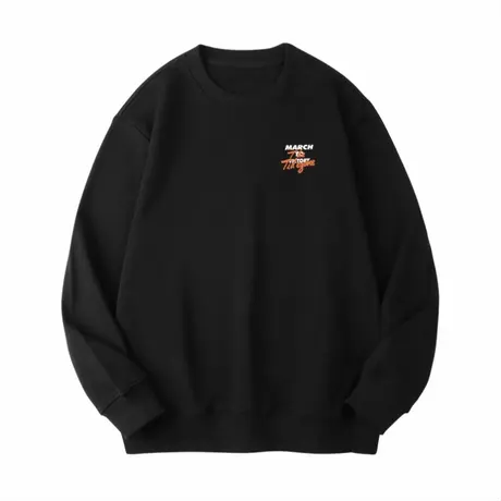 OhlyahMARCH橙白色圆领字母印花卫衣男女宽松春秋款2023新款定制商品大图