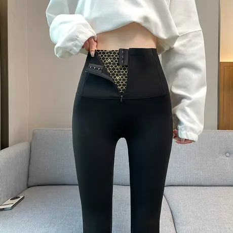 黑色外穿鲨鱼裤女2024新款春季紧身瑜伽高腰提臀薄款芭比打底裤子图片