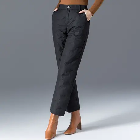 女棉裤羽绒裤女冬外穿时尚加厚加绒女裤2023年新款冬季阔腿直筒裤图片