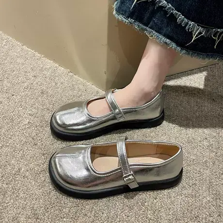 玛丽珍鞋女平底单鞋夏季2023新款英伦小皮鞋温柔风百搭奶奶鞋春秋商品大图